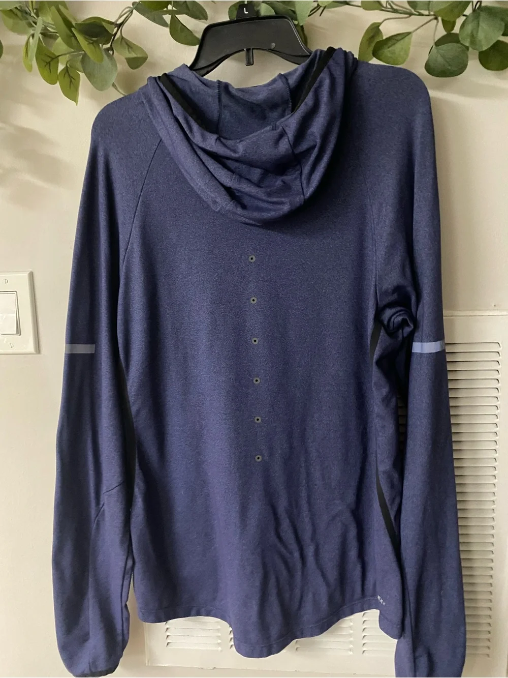 J. Crew Navy Hooded Performance Long-Sleeve Pullover
